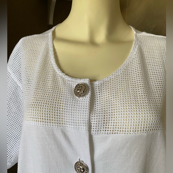 Jordan Taylor White cover up button front house dress women’s size 1X Vintage - Picture 3 of 12